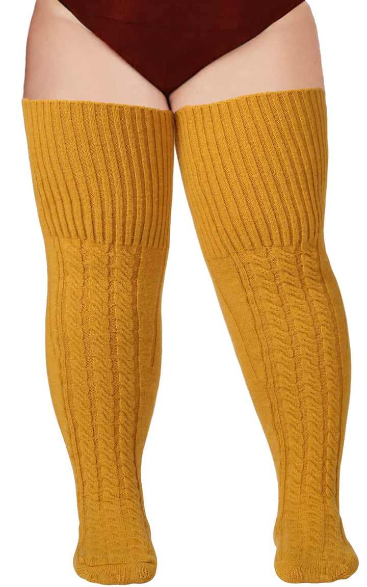 Wool Plus Size Thigh High Socks For Thick Thighs Moon Wood